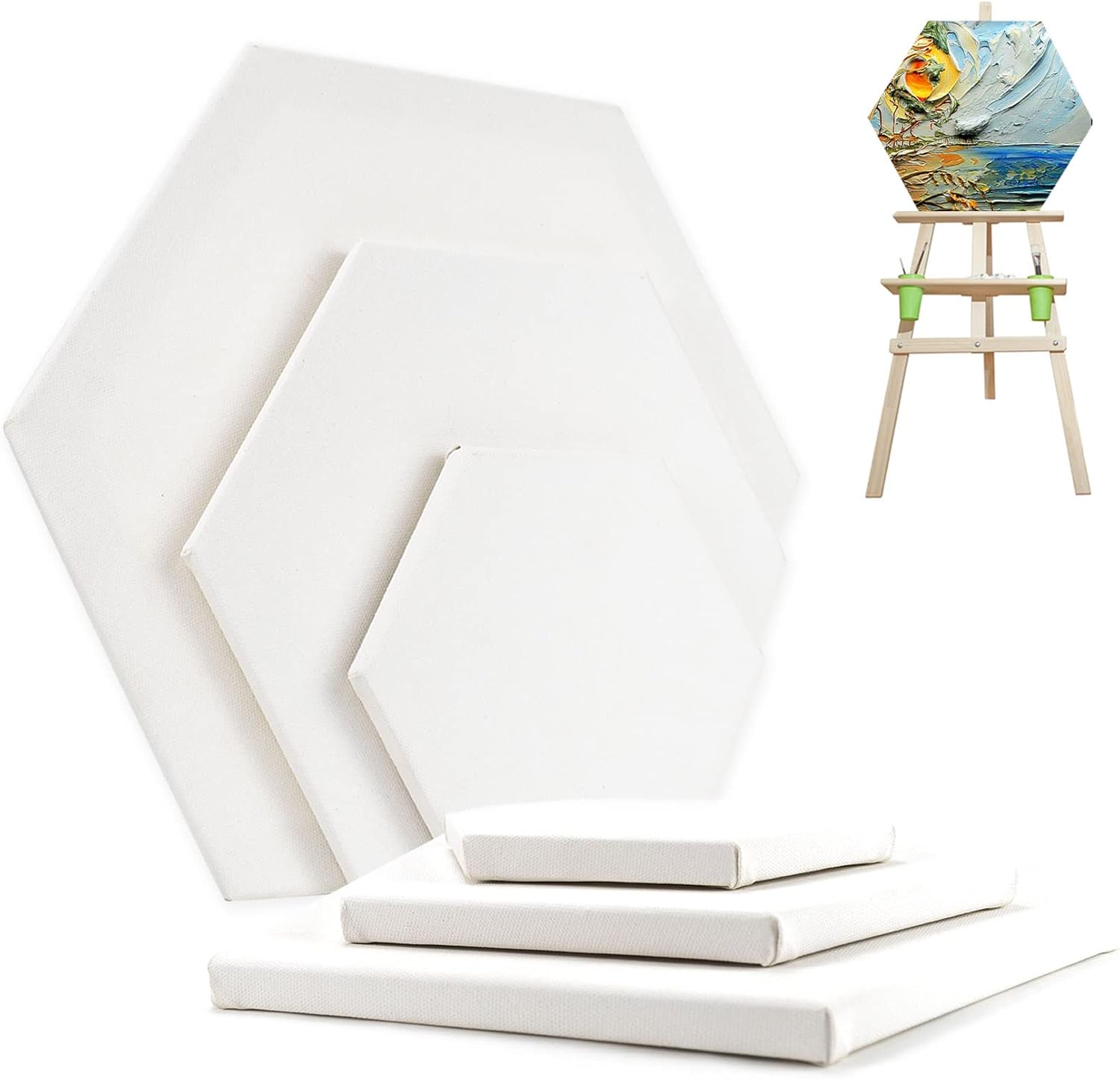 Canvas Board Hexagon Shape ( Imported Quality)