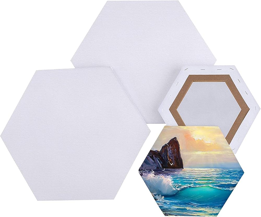 Canvas Board Hexagon Shape ( Imported Quality)