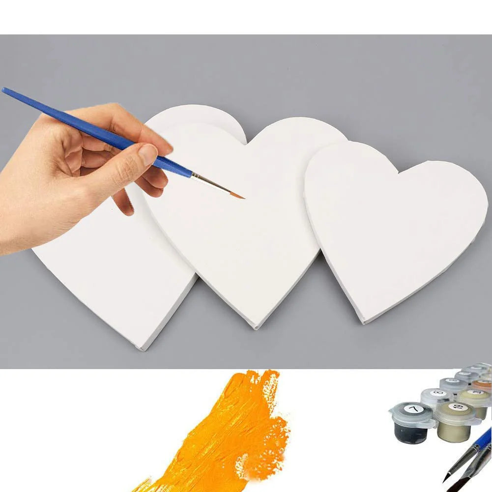 Canvas Board Heart Shape ( Imported Quality)